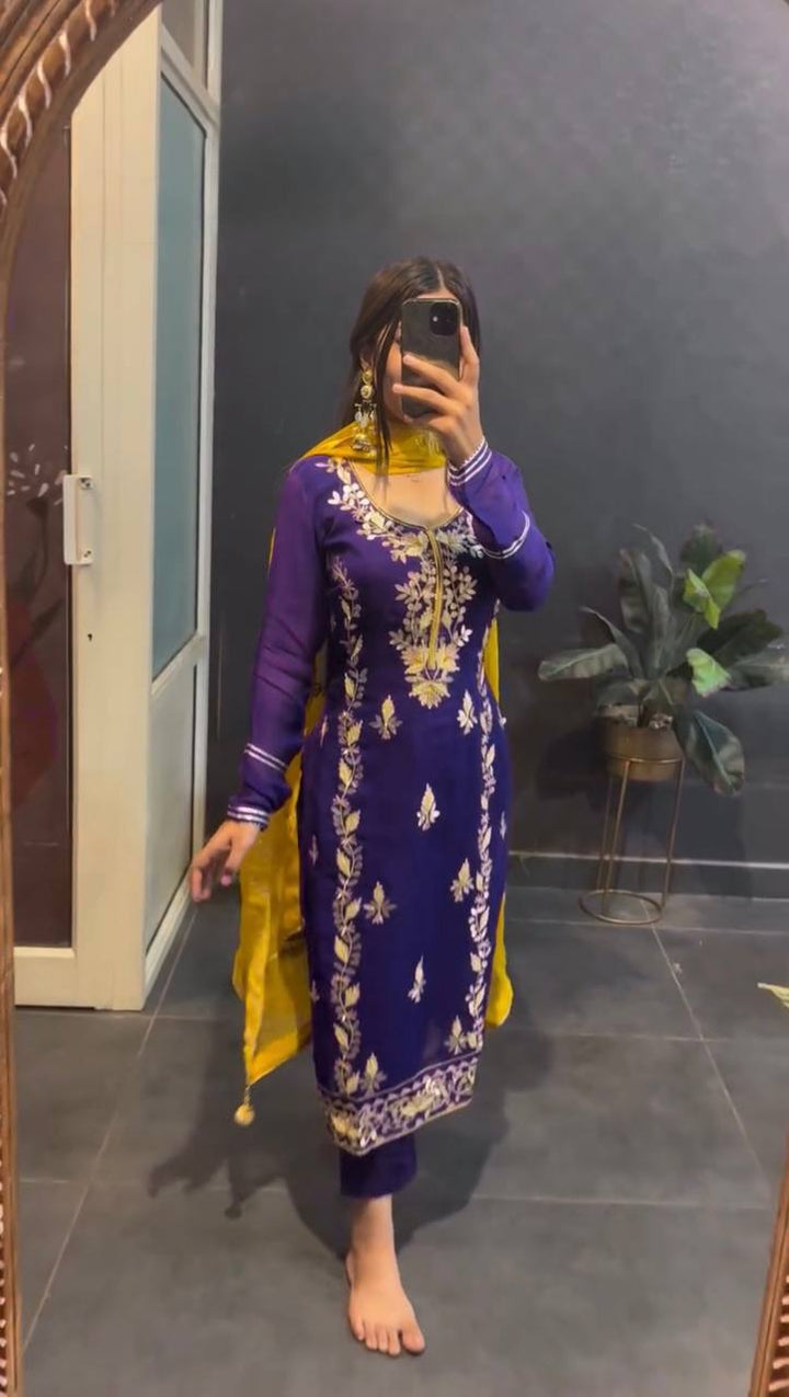 purple Color Designer Multi Layered Trendy Salwar kameez For Girls