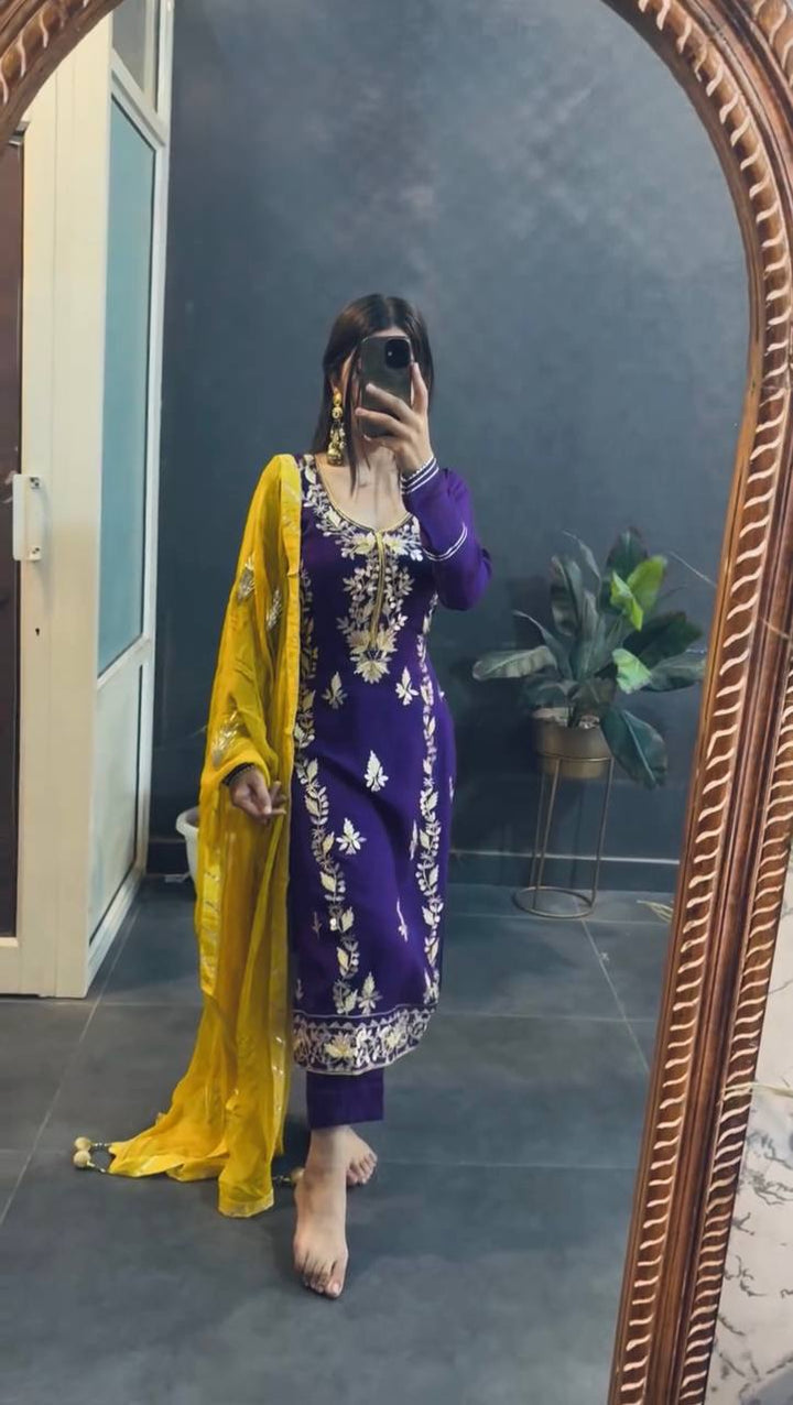 purple Color Designer Multi Layered Trendy Salwar kameez For Girls
