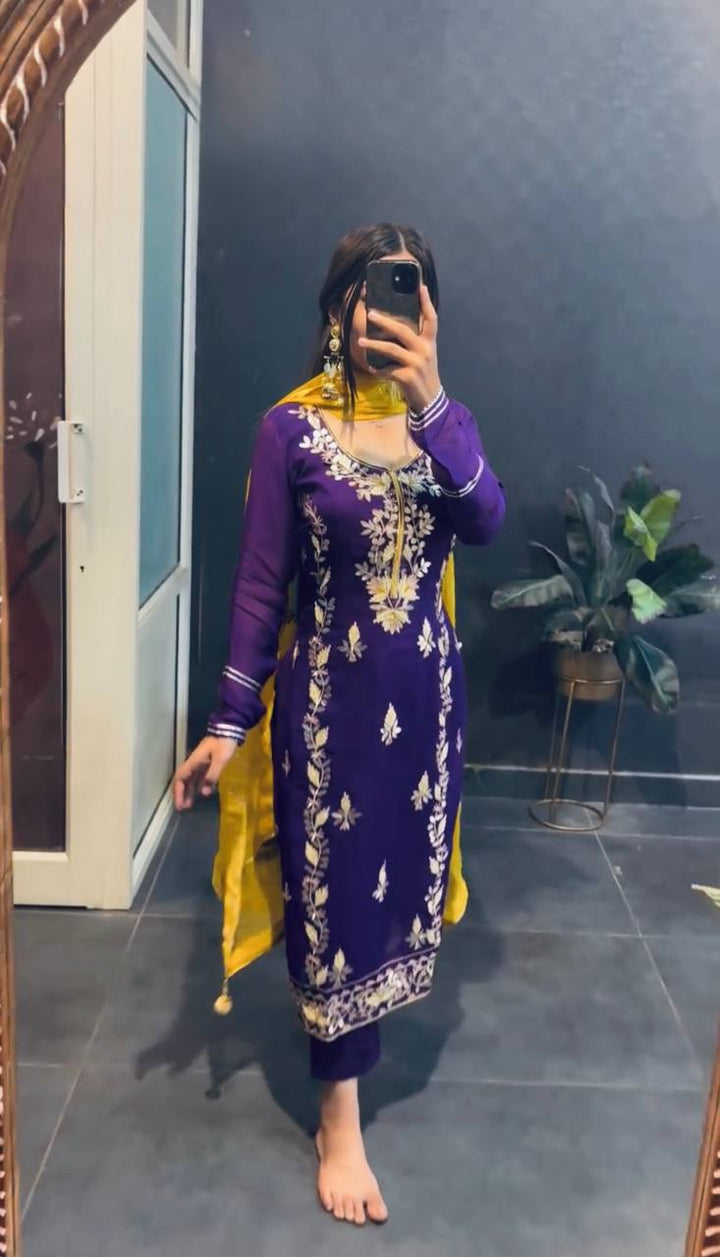 purple Color Designer Multi Layered Trendy Salwar kameez For Girls