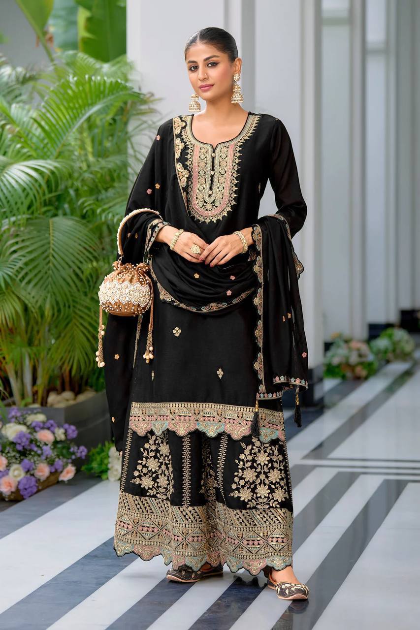 Pure Georgette Embroidery Hand Work Latest Designer Salwar