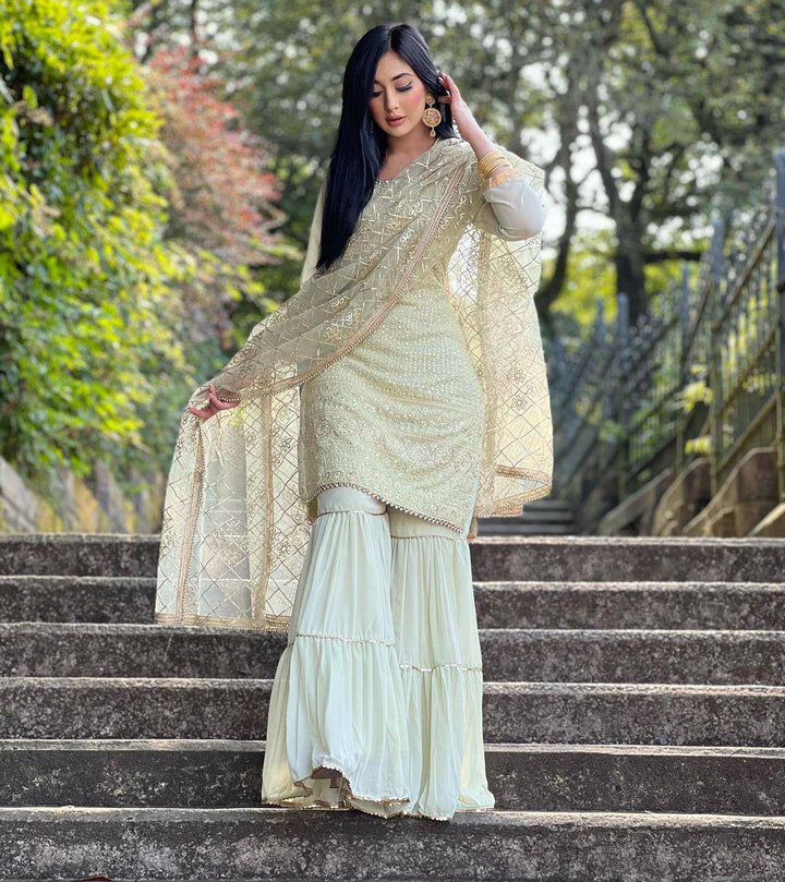 Fancy green Color Fancy salwar kameez for girls