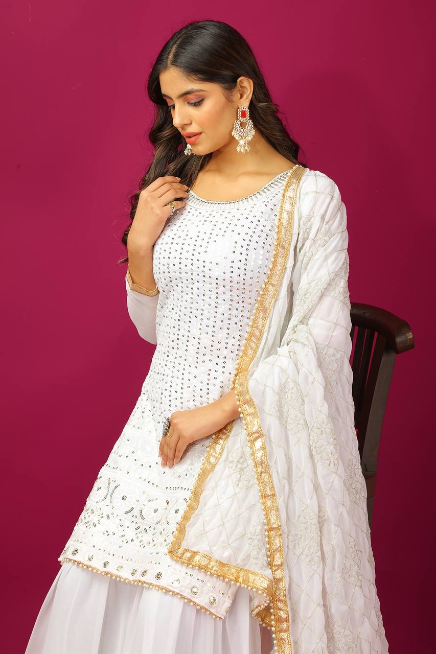 Womens Pure Cotton Silk Printed Anarkali Salwar Kameez