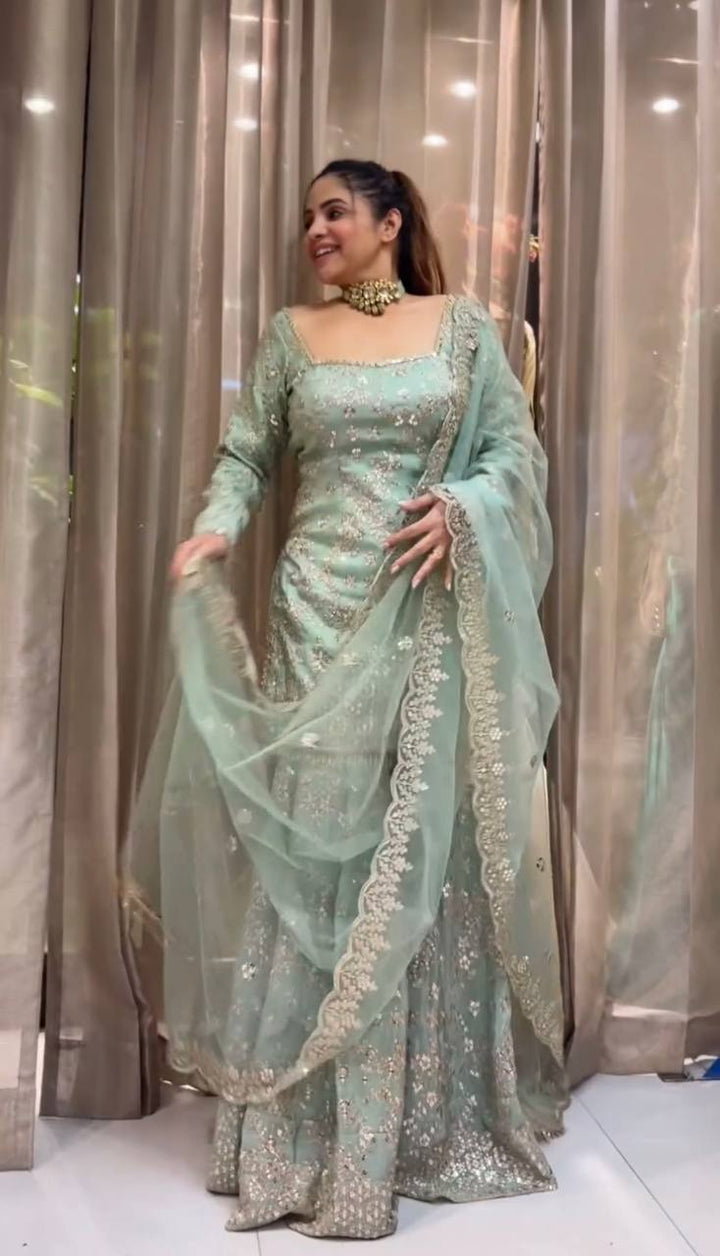 Pure Cotton Silk Printed Hand Work Latest Designer Salwar Kameez For Girls