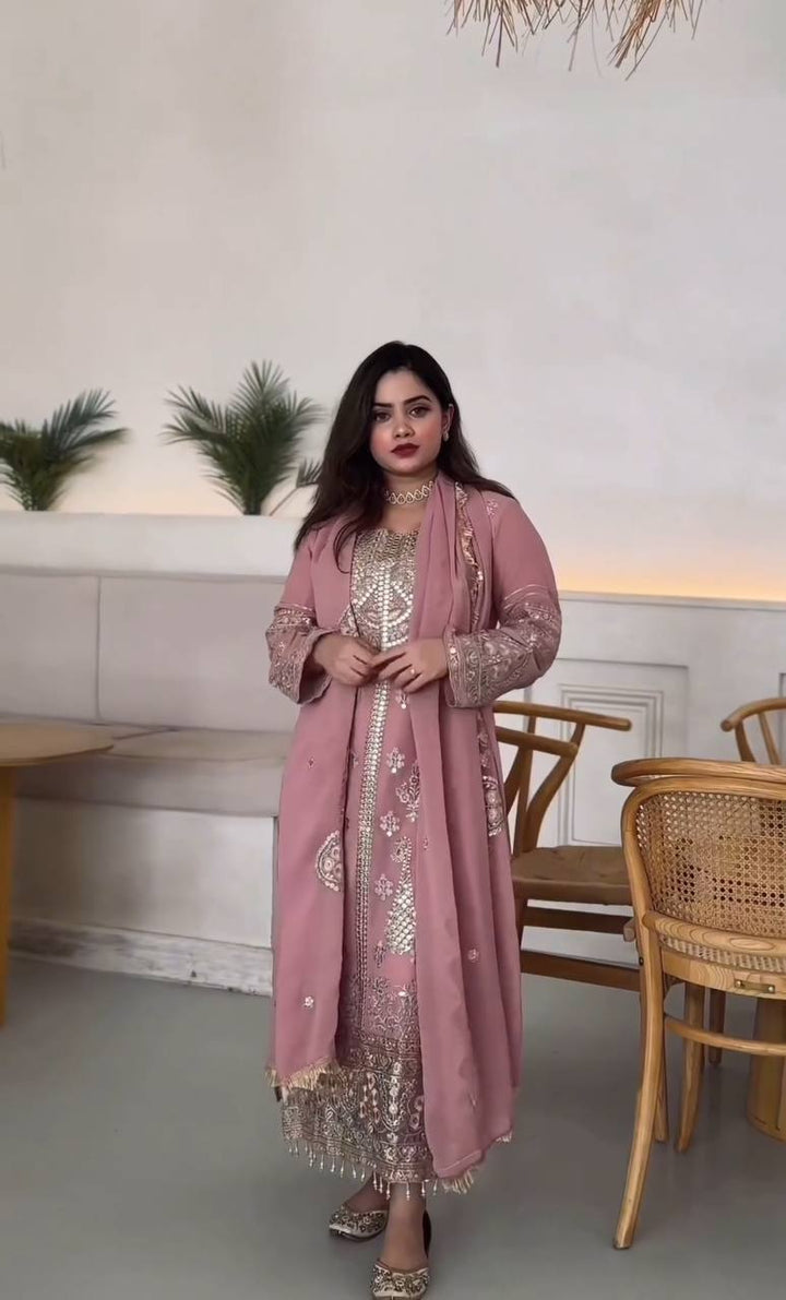 Fashionable pink Color Fancy Printed Salwar kameez for girls