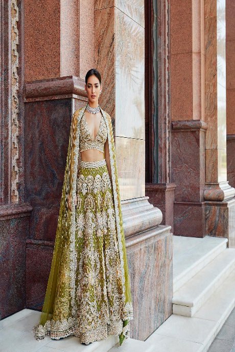 Attractive Light Green Color Embroidery Work Net Lehenga Choli