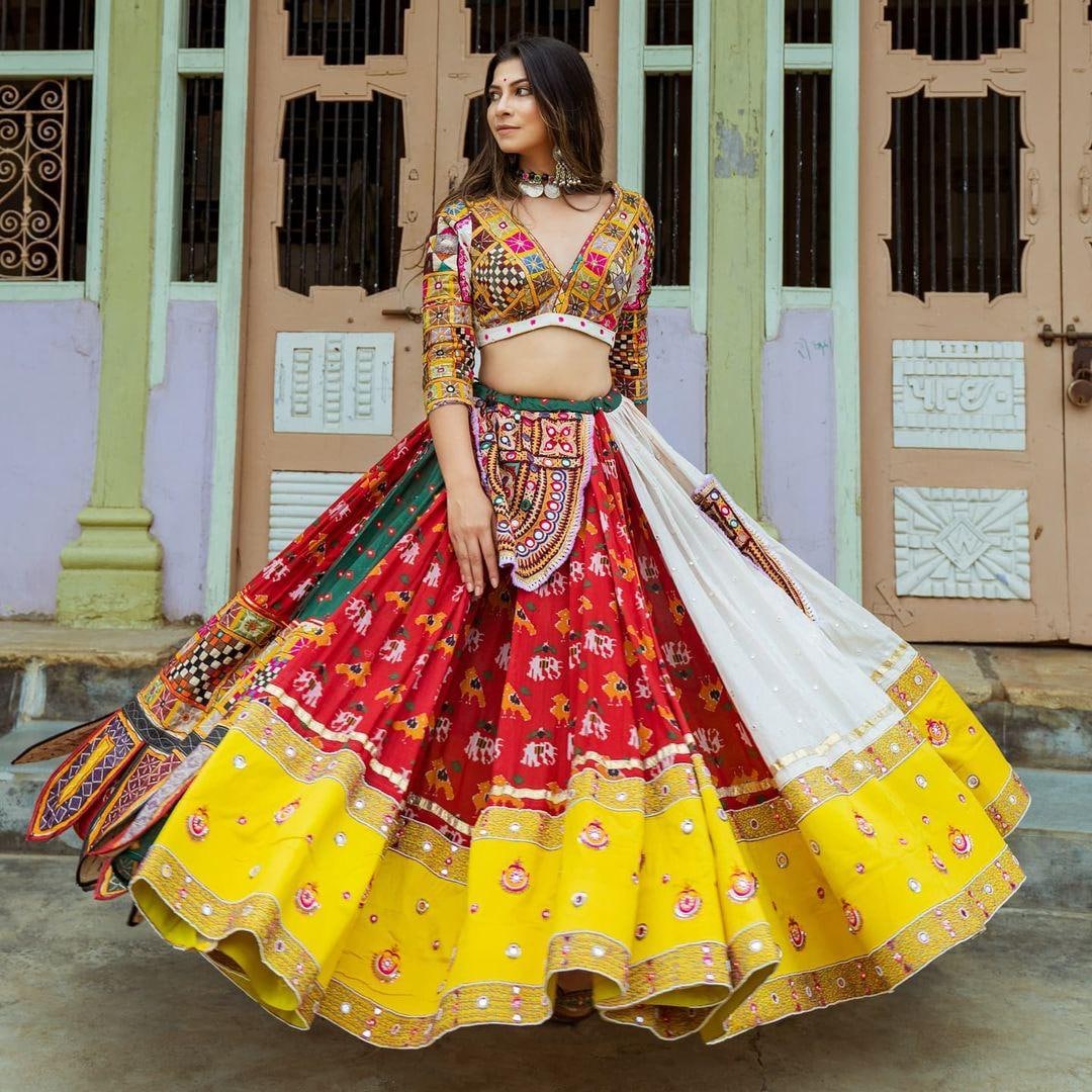 Latest Designer Silk Lowest Price Multi color Lehenga Choli Online