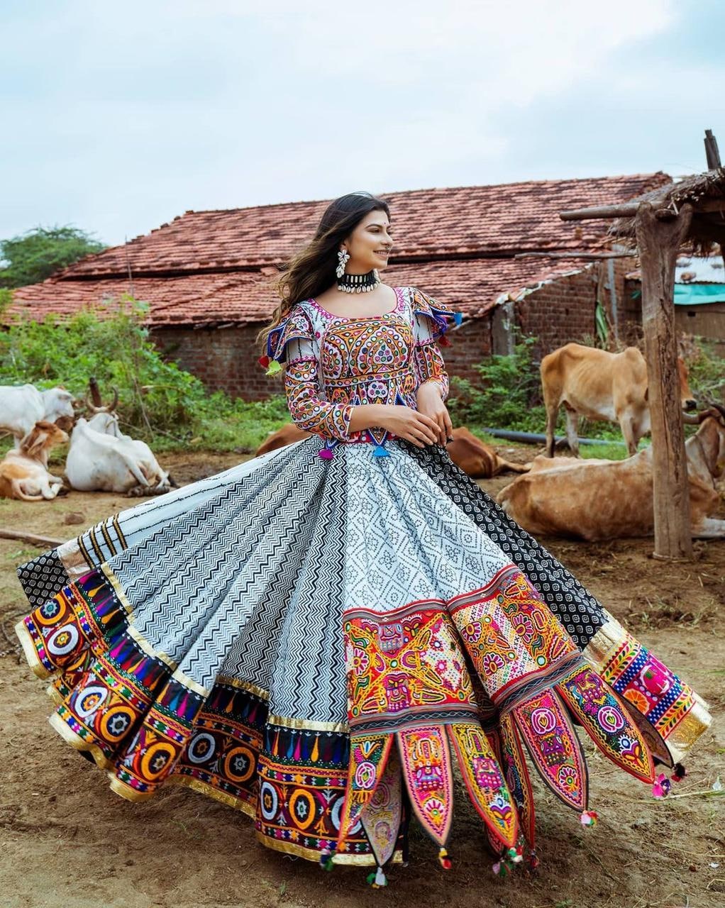 multi color Designer Party Wear Embroidery Sequance Work Printed Lehenga Choli