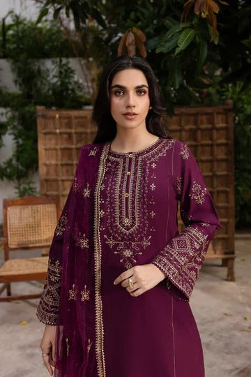 Plant Foam 3Pc Embroidered Lawn Dress