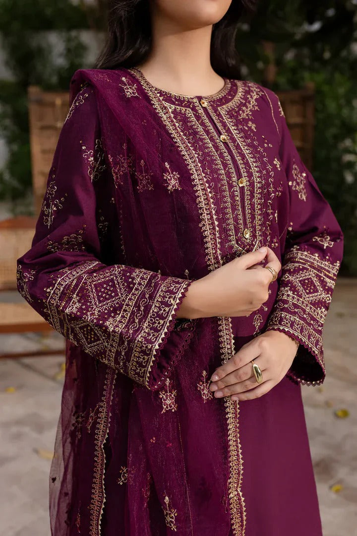 Plant Foam 3Pc Embroidered Lawn Dress