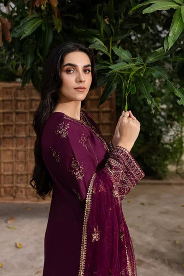 Plant Foam 3Pc Embroidered Lawn Dress