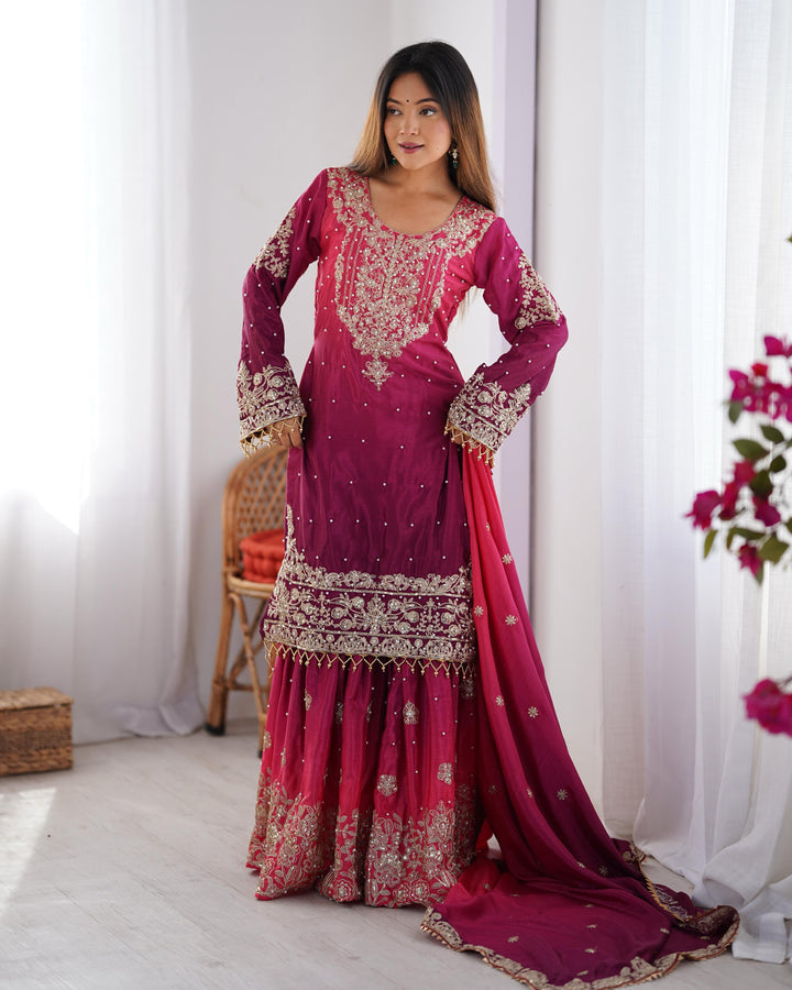 Party Wear Digital Printed Silk multi color Salwar Suits For Girls