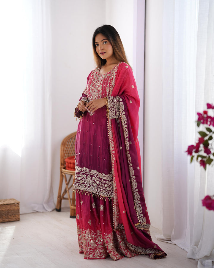 Party Wear Digital Printed Silk multi color Salwar Suits For Girls