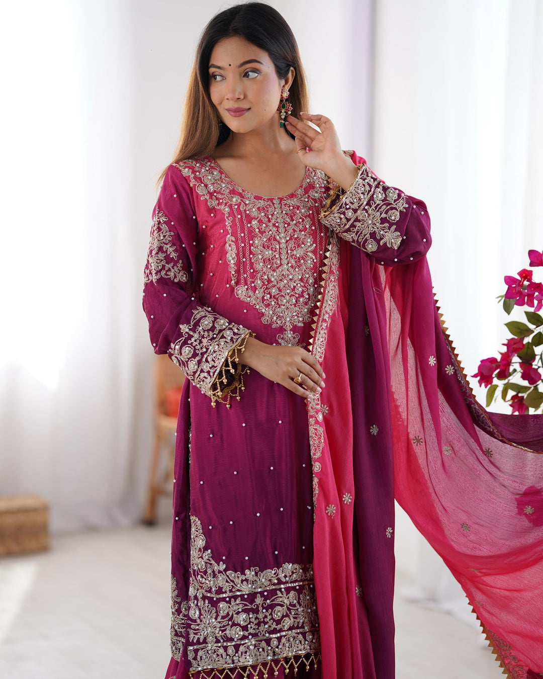 Party Wear Digital Printed Silk multi color Salwar Suits For Girls