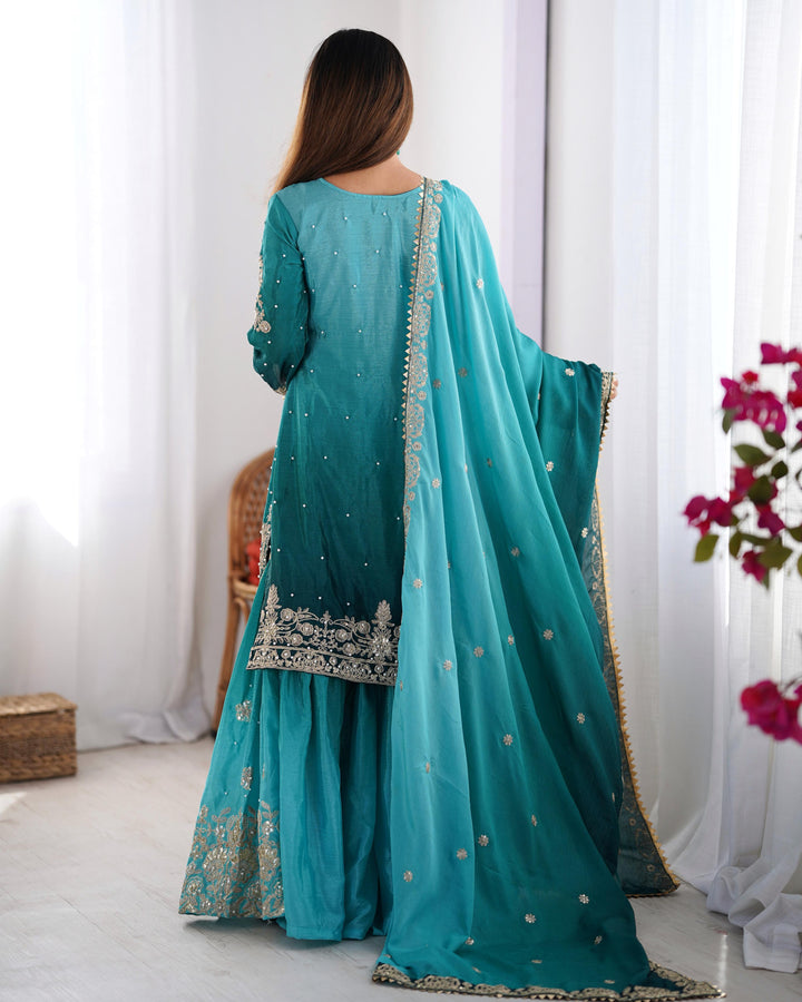Pure Silk Embroidery Hand Work Designer Suits Online