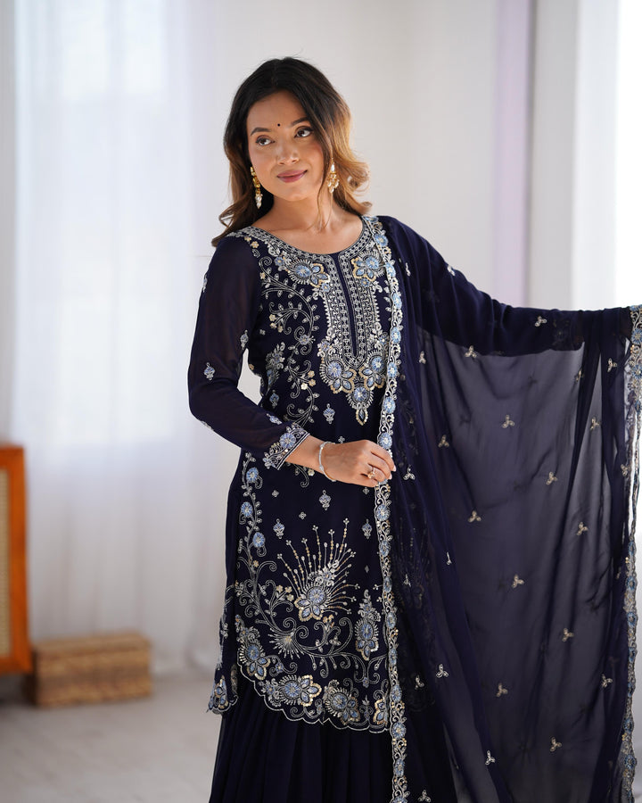 Hand Work Designer Embroidery Work Salwar Suits For Women