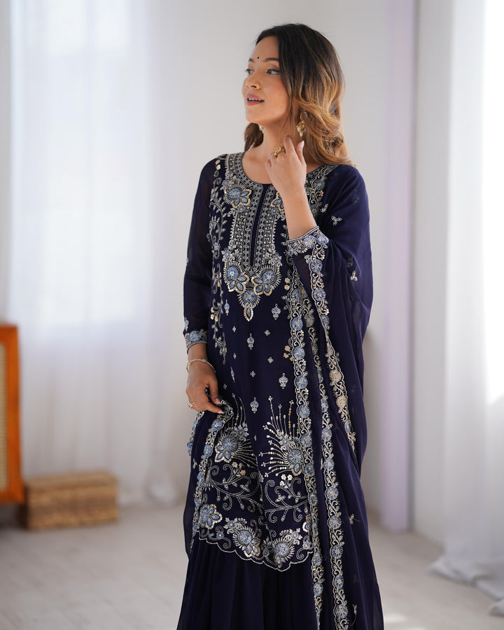 Hand Work Designer Embroidery Work Salwar Suits For Women