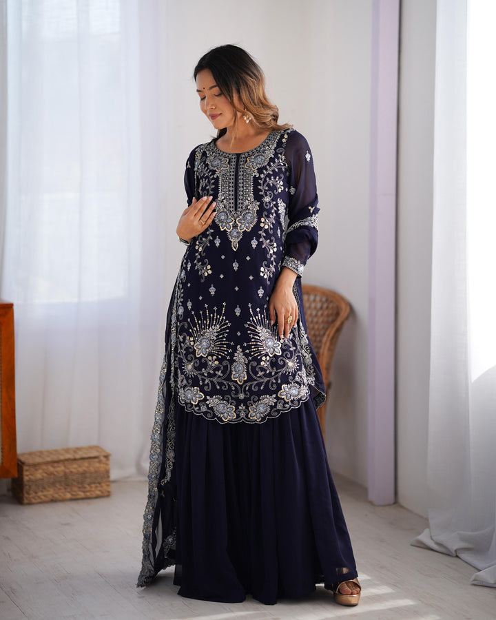 Hand Work Designer Embroidery Work Salwar Suits For Women