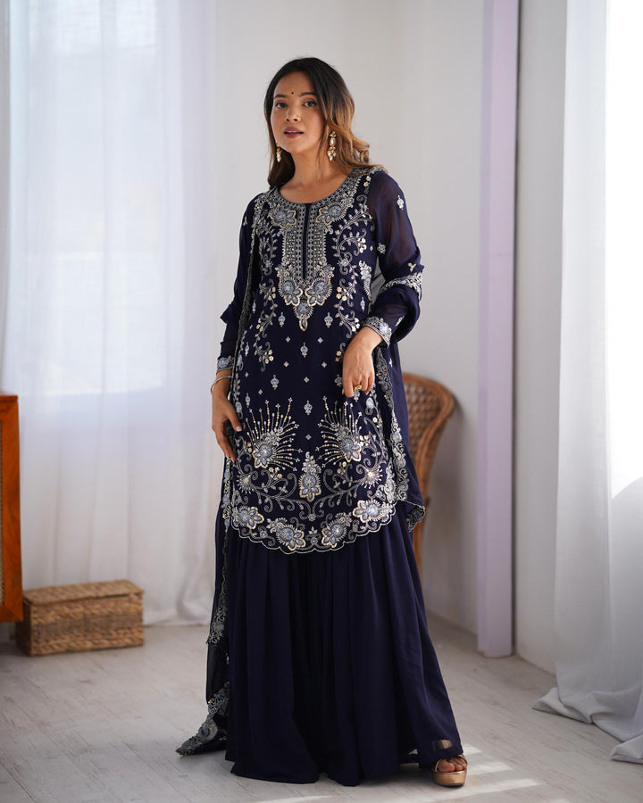Hand Work Designer Embroidery Work Salwar Suits For Women