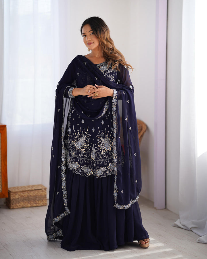 Hand Work Designer Embroidery Work Salwar Suits For Women