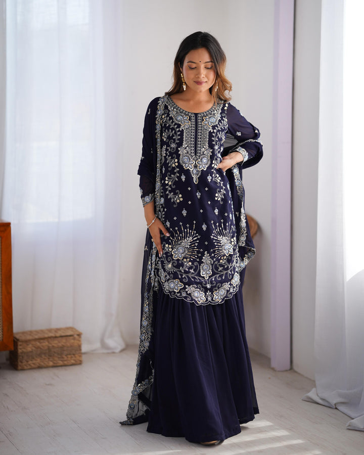Hand Work Designer Embroidery Work Salwar Suits For Women