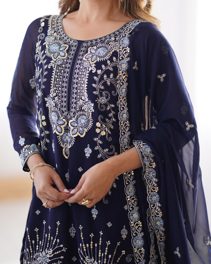Hand Work Designer Embroidery Work Salwar Suits For Women