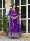 purple Color Mirror Boder Work Gown Design For Girls