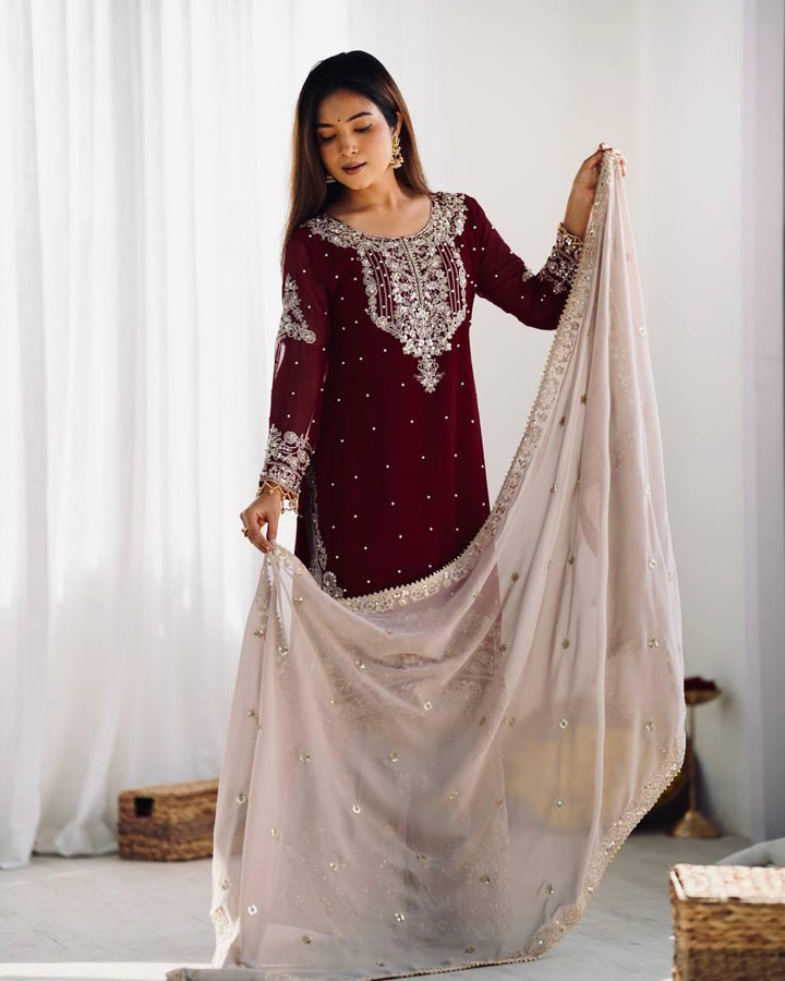Embroidery Hand Work Latest Designer Karishma Kapoor Wear Salwar Kameez