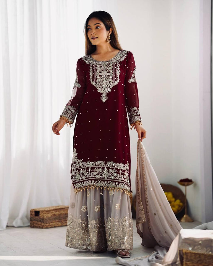 Embroidery Hand Work Latest Designer Karishma Kapoor Wear Salwar Kameez