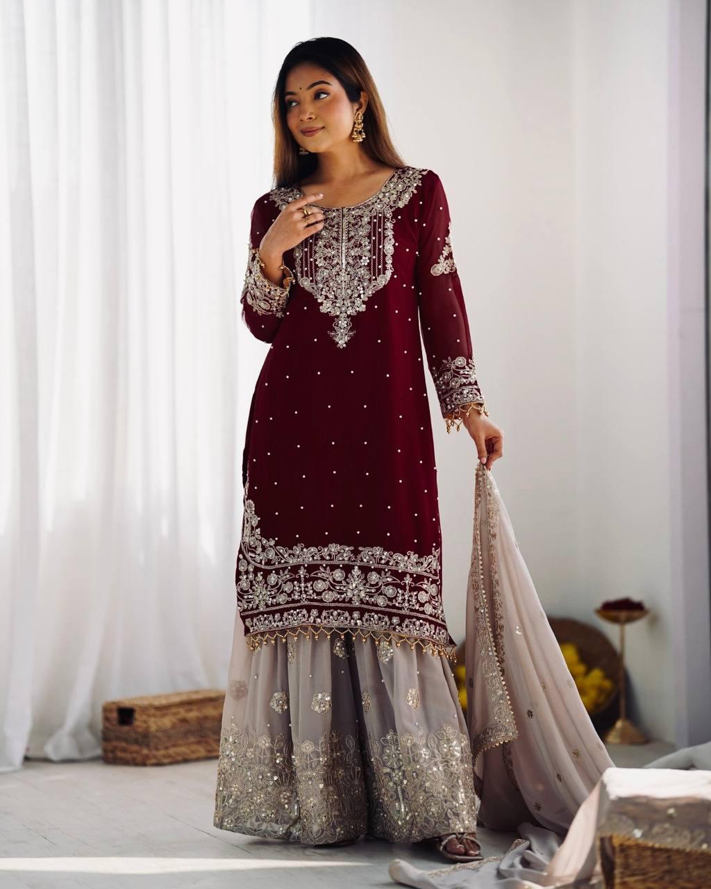 Embroidery Hand Work Latest Designer Karishma Kapoor Wear Salwar Kameez