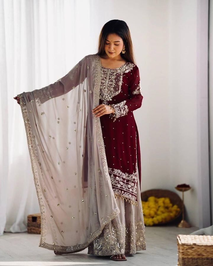 Embroidery Hand Work Latest Designer Karishma Kapoor Wear Salwar Kameez