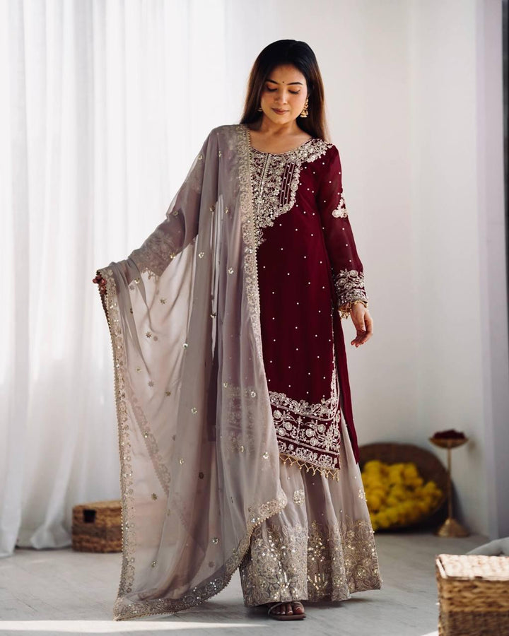 Embroidery Hand Work Latest Designer Karishma Kapoor Wear Salwar Kameez