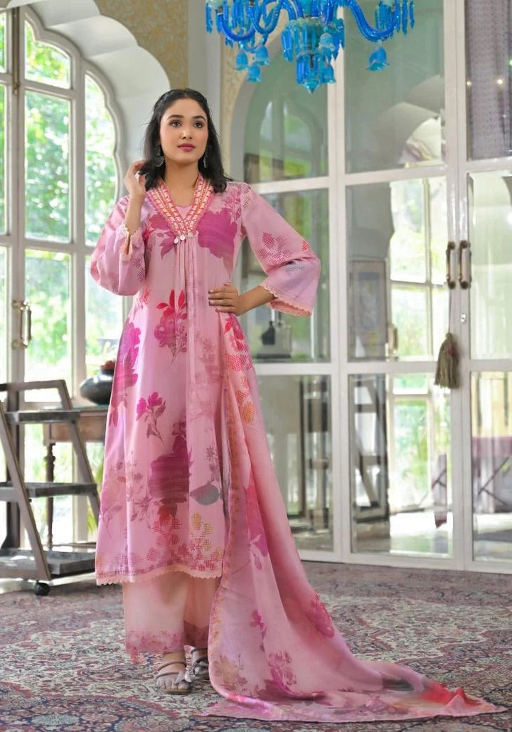 Noor Pink Cotton Anarkali