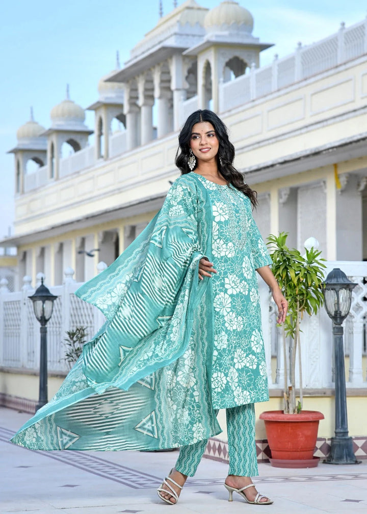Noor Cotton Straight Suit