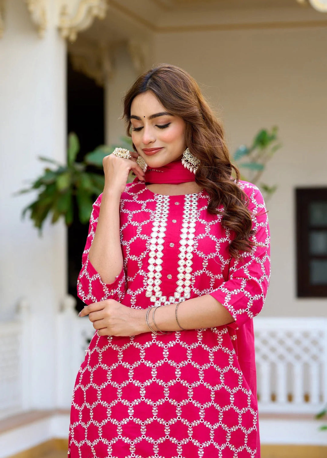 Pink Radiant Charm Shifali Straight Suit