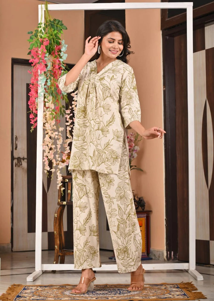 Olive Garden Cotton Co-ord Set