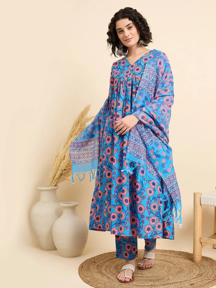 Blue Blossom Breeze Suit Set