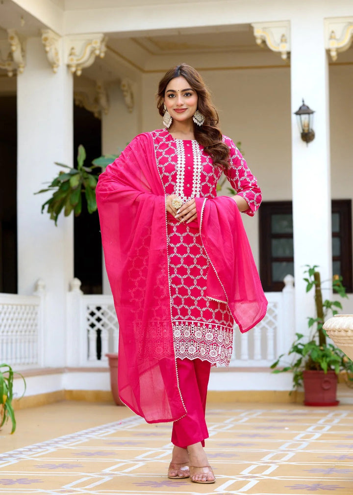 Pink Radiant Charm Shifali Straight Suit