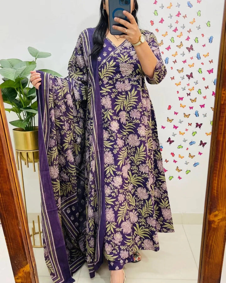 Rangrasiya Purple Bloom Set