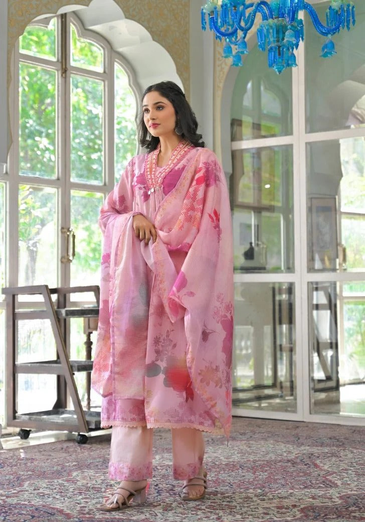 Noor Pink Cotton Anarkali