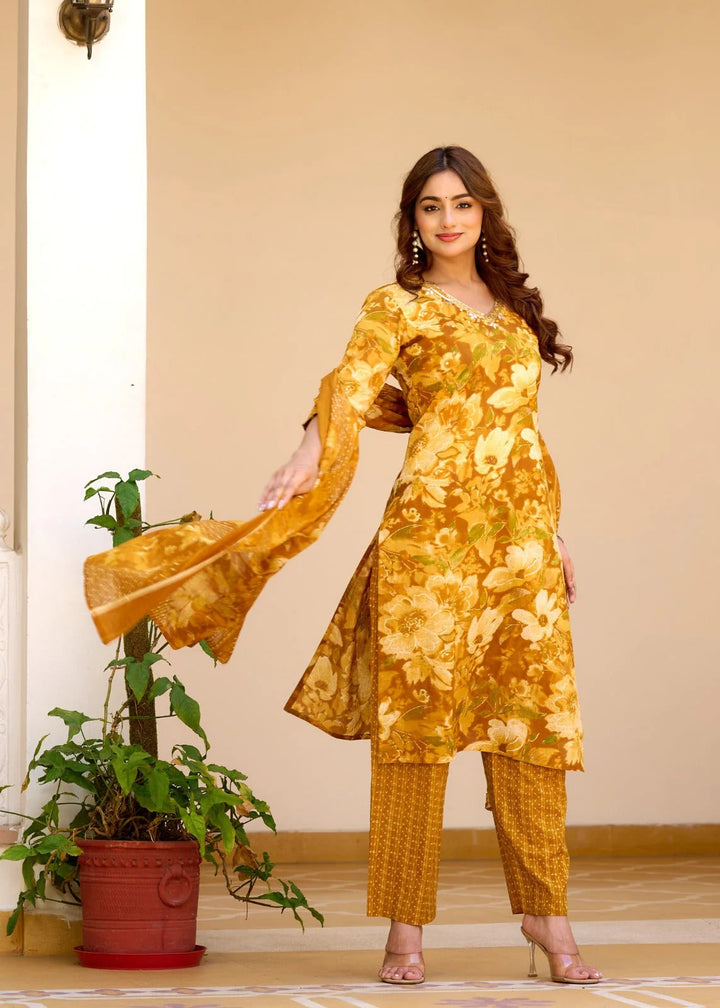 Sunehri Phool Cotton Suit Set