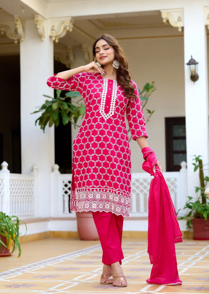 Pink Radiant Charm Shifali Straight Suit