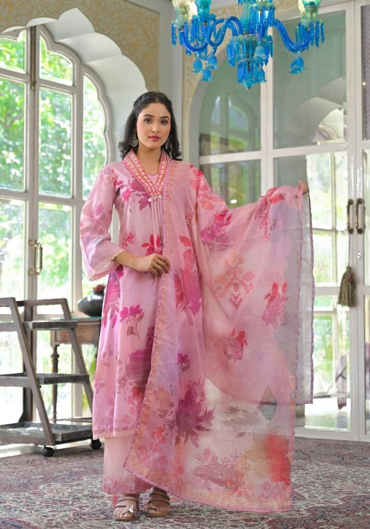 Noor Pink Cotton Anarkali