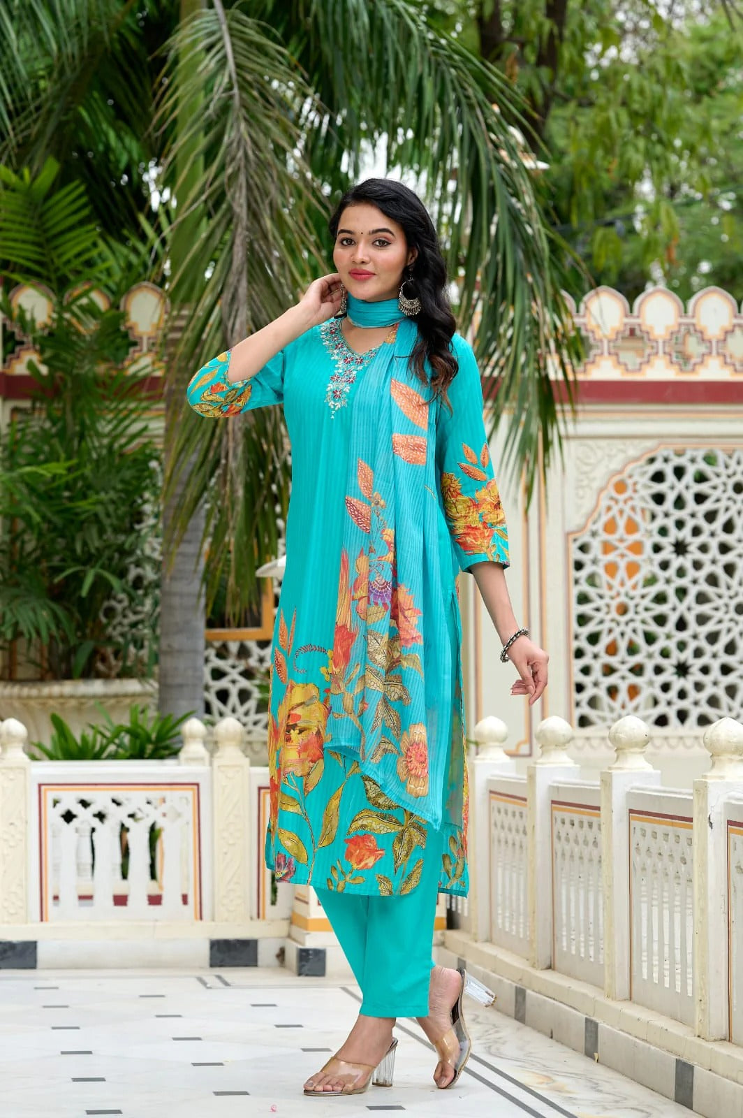 Rangrika Blossom Cotton Suit Set