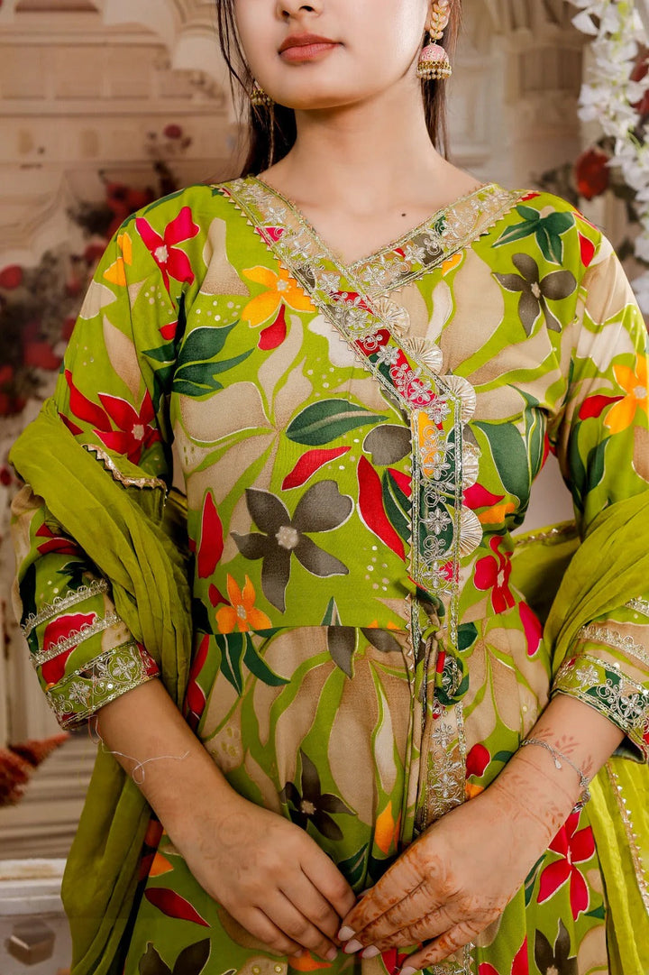 Aurora Spring Green Reverie Rayon Anarkali Suit