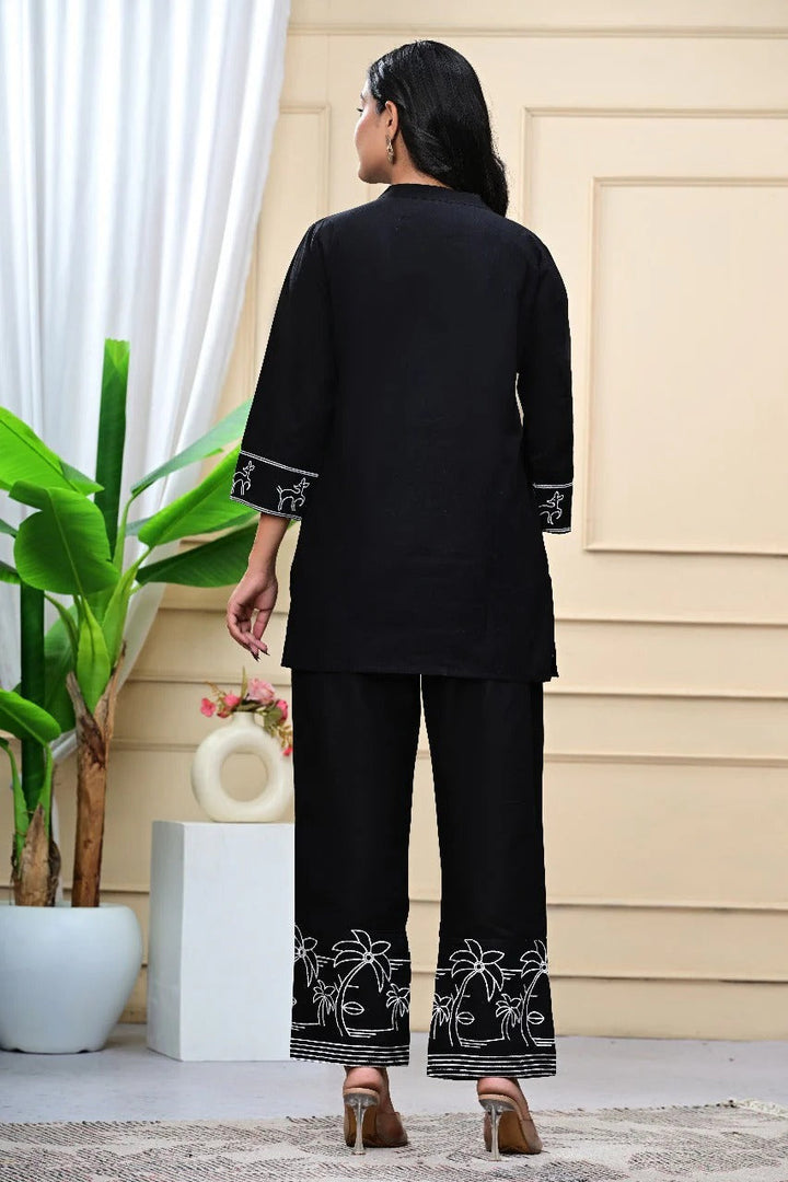 Tropical Noir Cotton Co-ord Set