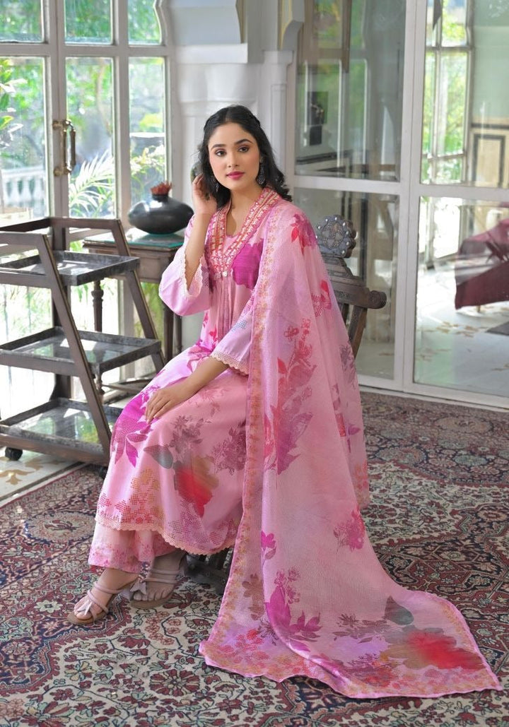 Noor Pink Cotton Anarkali