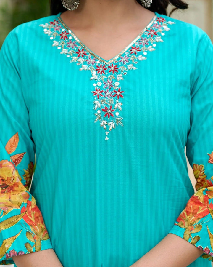 Rangrika Blossom Cotton Suit Set