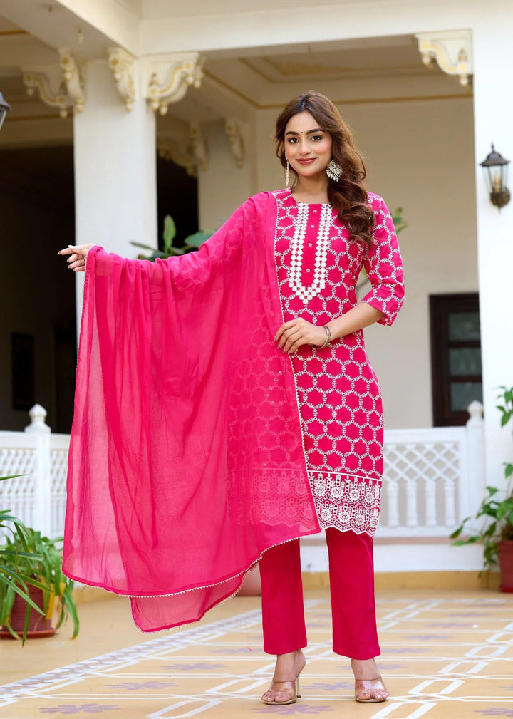 Pink Radiant Charm Shifali Straight Suit