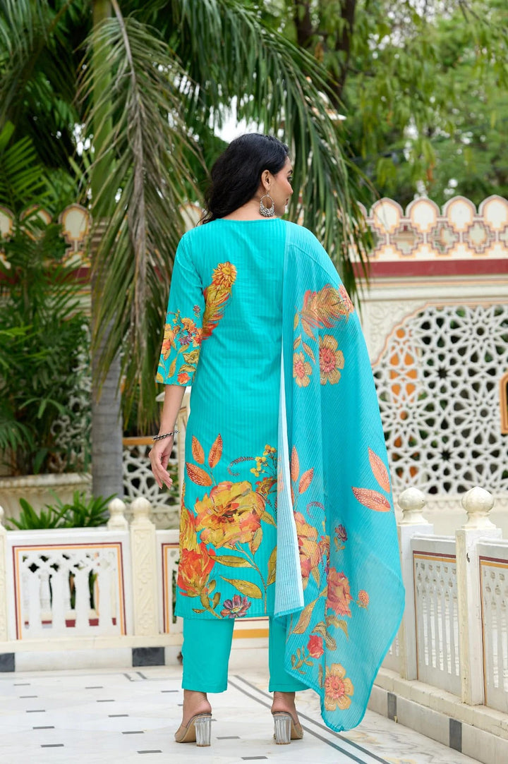 Rangrika Blossom Cotton Suit Set