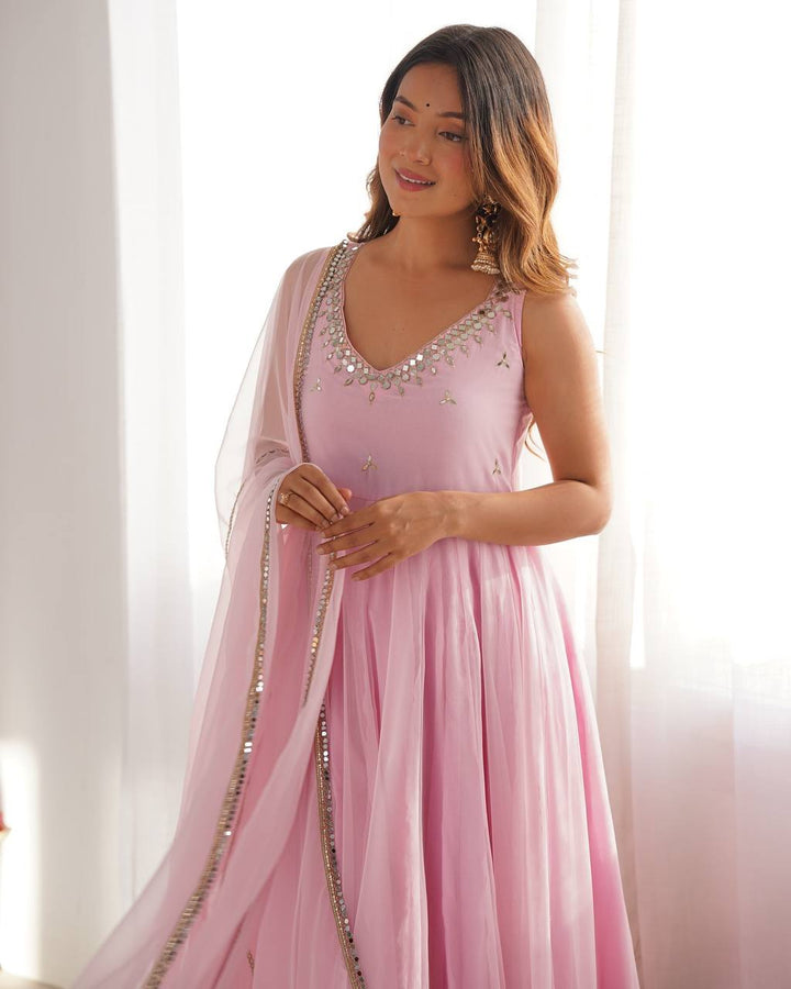 Admiring Pattern Work Ocassion Wear Gown for girls